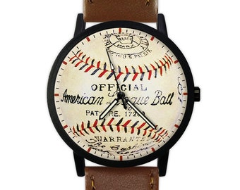 Vintage Baseball Watch | Classic Leather | Ladies / Men's Watch | Gift for Him | Birthday | Gift Ideas | Sports Watch | Fashion Accessory