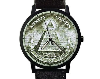 All-Seeing Eye Watch | Annuit Coeptis | Leather Watch | Ladies Watch | Men's Watch | Birthday | Gift Ideas | For Him | For Her | Accessories