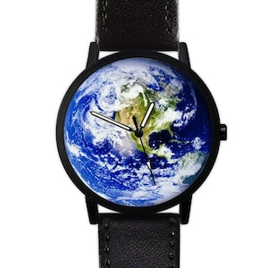 Earth Watch | Blue Planet Watch | Leather Watch | Ladies Watch | Men&#39;s Watch | Gift Ideas | Birthday | Wedding | Fashion Accessories