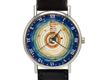 Antique Solar System Illustration Watch | Astronomy | Space | Men's Watch | Ladies Watch | Accessory | Jewelry | Fashion Accessory