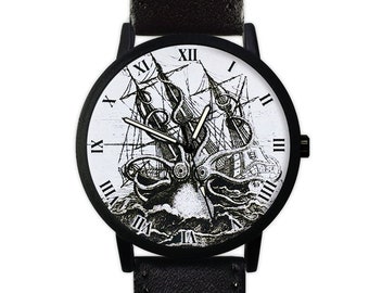 Vintage Kraken Octopus Illustration Watch | Sea Monster | Ladies Watch | Men's Watch | Birthday Gift Ideas | Accessory |