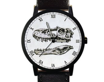 Dinosaur Skull Watch | T-Rex Skull | Leather Watch | Ladies Watch | Men's Watch |  Birthday Gift Ideas | Fashion Accessory |