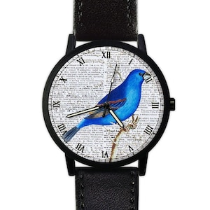 Vintage Blue Bird Watch | Leather Watch | Ladies Watch | Unisex Watch | Unisex | Birthday | Wedding | Gift Ideas | Fashion Accessory