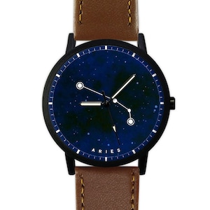Aries Constellation Watch Zodiac Leather Watch Ladies - Etsy
