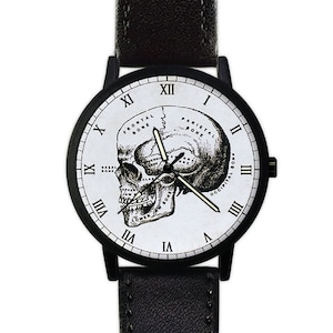 Vintage Human Skull Watch | Human Anatomy Watch | Leather Watch | Ladies Watch | Mens Watch | Unisex | Birthday Gift | Handmade Watch