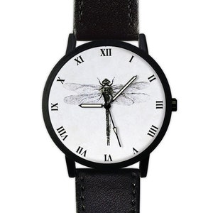 Vintage Dragonfly Watch | Leather Watch | Ladies Watch | Men&#39;s Watch | Gift Idea | Birthday | Wedding | Gift Ideas | Fashion Accessories