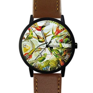 Vintage Hummingbirds Illustration Watch | Bird Watch | Rain forest | Ladies Watch | Men&#39;s Watch | Women&#39;s Watch | Birthday Gift Ideas