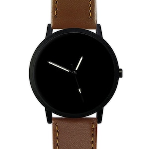 Black Dial | Minimalist | Solid Color | Leather Watch | Ladies Watch | Men's Watch |  Birthday Gift | Gift Ideas | Jewelry | Accessory |