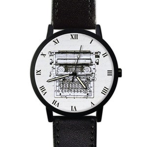 Typewriter | Vintage Style Watch | Leather Watch | Ladies Watch | Men&#39;s Watch | Wedding | Birthday | Gift Ideas | Fashion Accessories