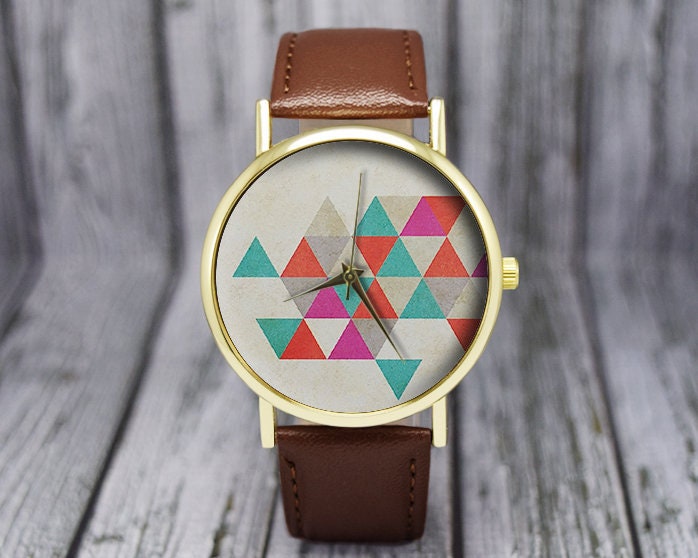 Geometric Watch Triangles Vintage Style Watch Ladies Etsy