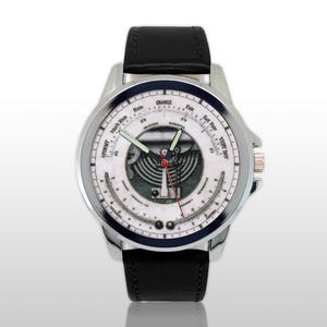 Vintage Barometer Style Watch, Antique Weather Instrument Design, Scientific Art Timepiece, Unique Men’s Gift, Victorian Steampunk Jewelry