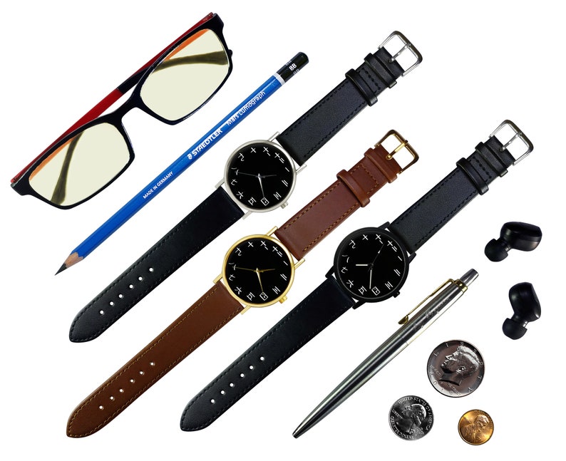 Japanese Numerals / Numbers Watch Black Face Watch Minimalist Leather Watch Ladies Watch Men's Watch Gift Ideas Jewelry image 2