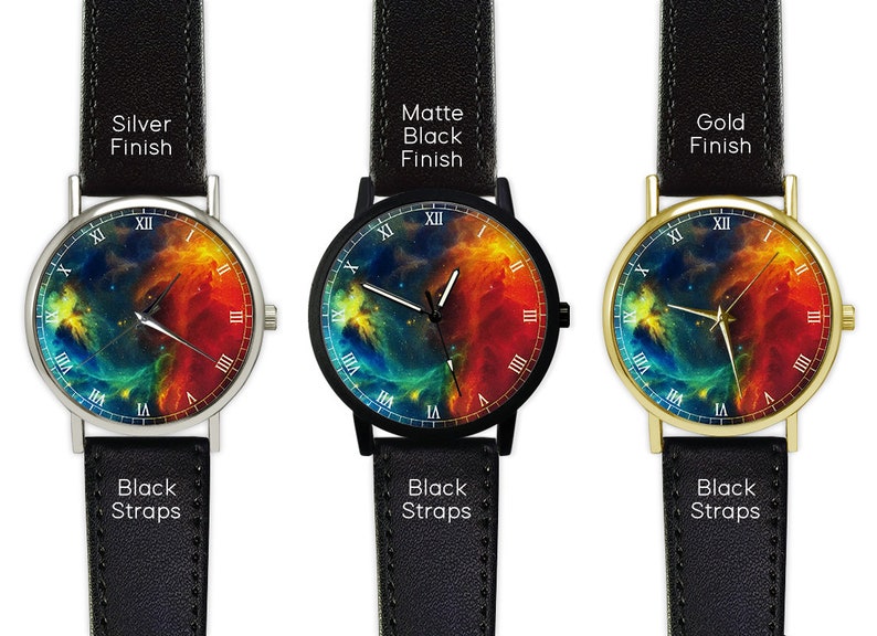 Colorful Nebula Space Watch Leather Watch Ladies Watch Men's Watch Gift Idea Birthday Gift Fashion Accessory image 3