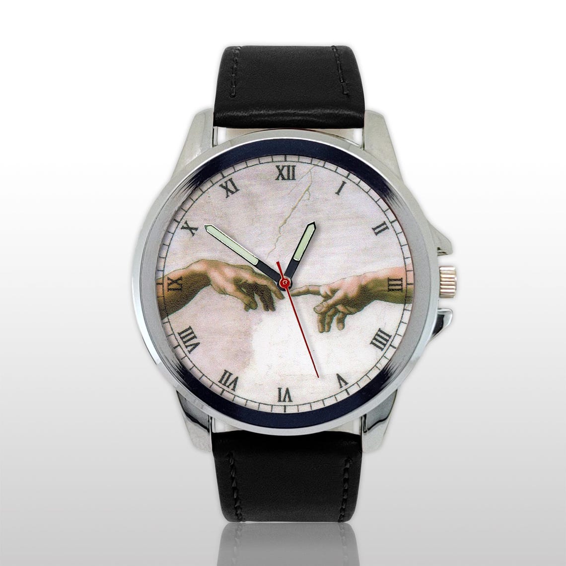 Creation of Adam Watch, Michelangelo Art Hand Wristwatch, Renaissance ...