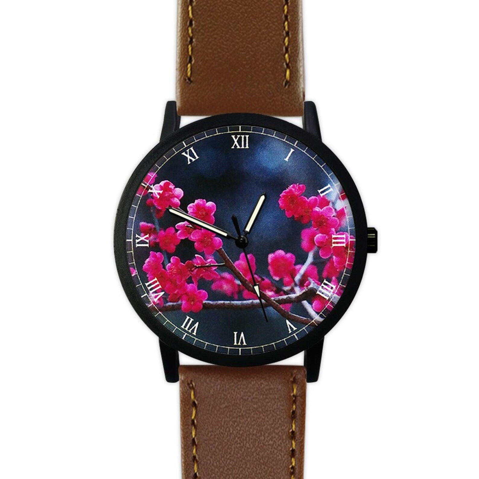 Cherry Blossoms Flower Watch Leather Watch Ladies Watch - Etsy