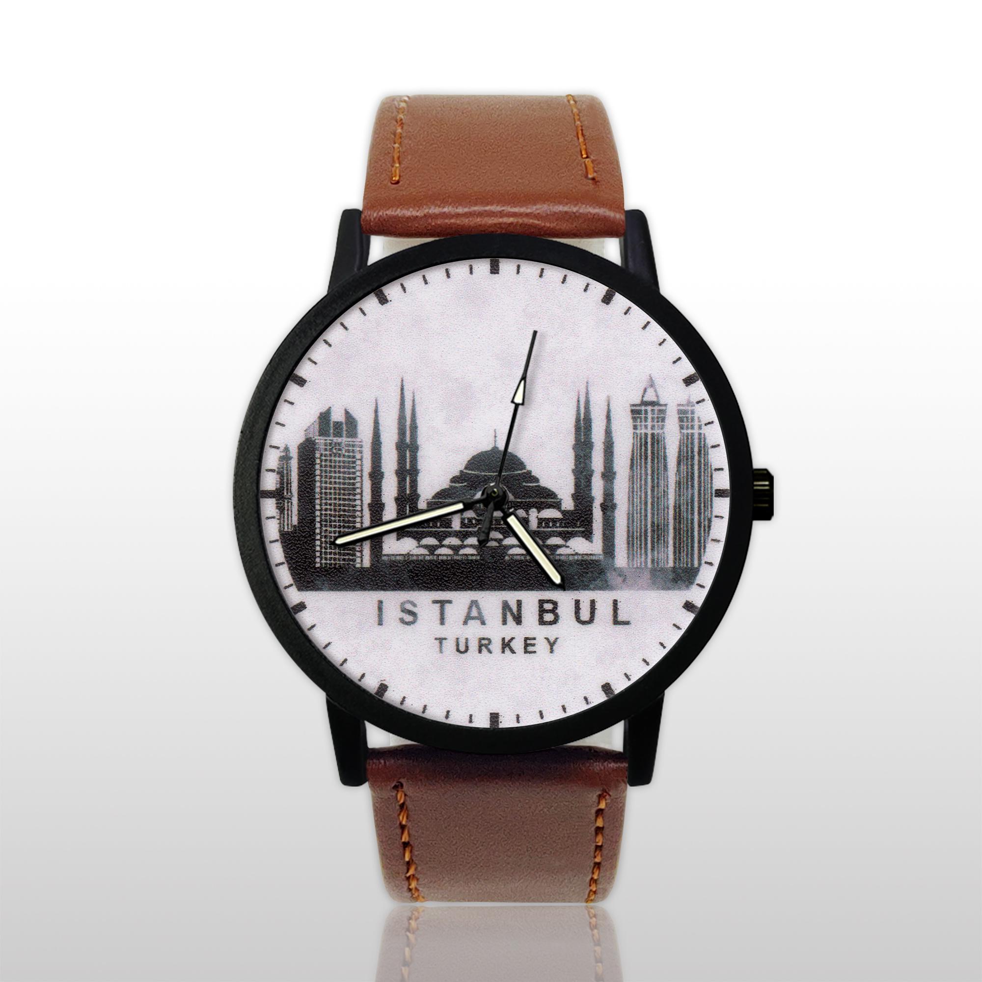 54.4mm Men\'s Chronograph Quartz Analog Watch Black Leatherette Strap w/case Analoger Quartz - Etsy main image 4