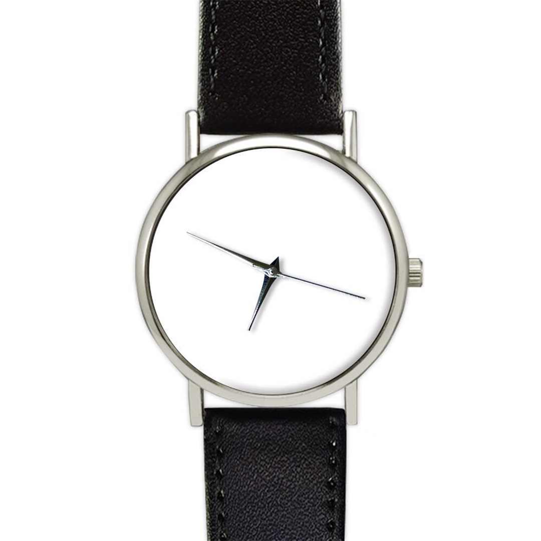 Buy Minimalist White Face Watch: Classic Leather Band Online in