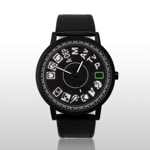 Montre de photographe, montre à quartz avec cadran mode appareil photo, cadeau photographie pour homme femme, bijoux pour artiste créatif, accessoire inspiré d'un reflex numérique