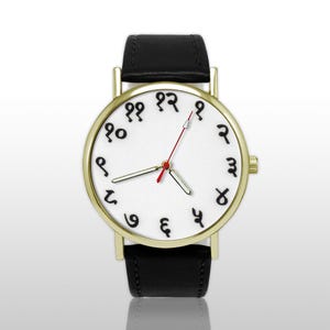 Sanskrit Number Watch, White Dial. Devanagari Script Wristwatch, Hindi Numerals Timepiece, Unique Minimalist Gift, Indian Culture Accessory