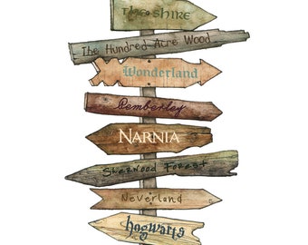 Individueller Märchenbuch Druck – Personalisierte Fantasy Wand Kunst, Geschenk für Buch Liebhaber, Magisches Dekor, Märchen Dekor
