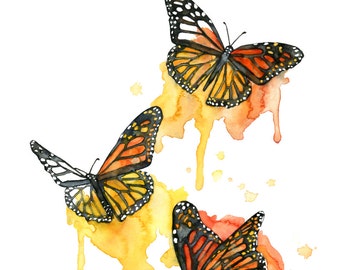 Watercolor Painting, Butterfly Painting, Butterfly Print, Watercolor Print, Butterflies, Butterfly Art, Print titled, "Outside the Lines"