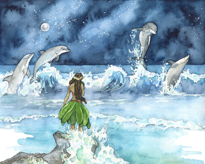 “Wave Dancers” Watercolor Painting