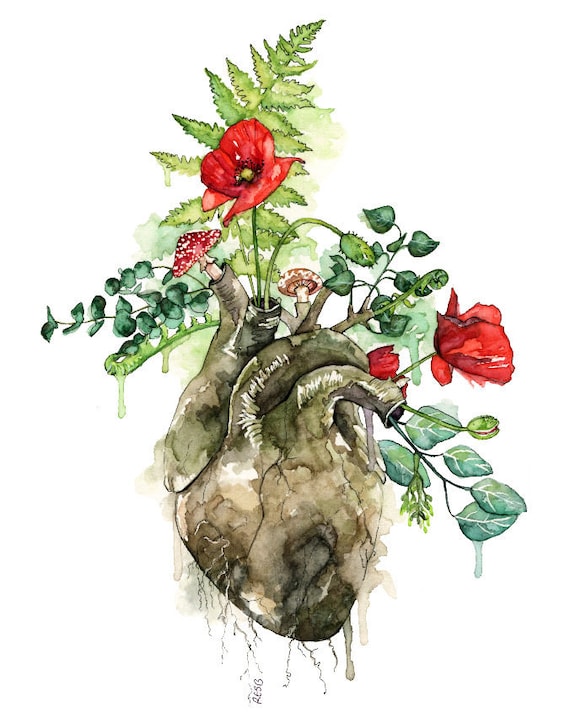 Watercolor Human Heart