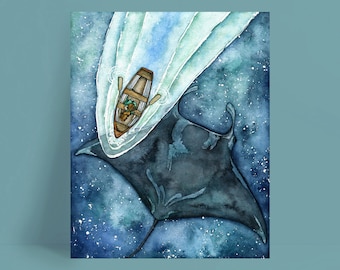 原画#3868 流れ星　ピアノ　星空　北欧　水彩画　ドローイング　絵画　イラスト 原画#4032 黒猫 星空 ベネチア 水彩画 ドローイング アート 絵