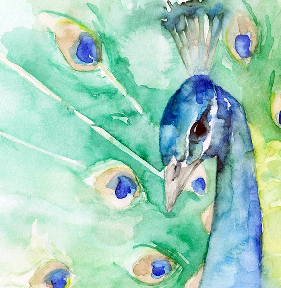 割引オリジナル孔雀の絵画、「虹色」と題された絵画、鳥、孔雀の羽
