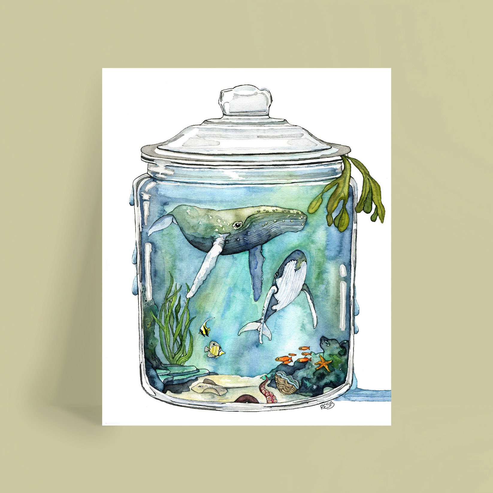 水彩画 「ビクトリアン クウォーター」 M・シマンデル作 旧家 - 絵画