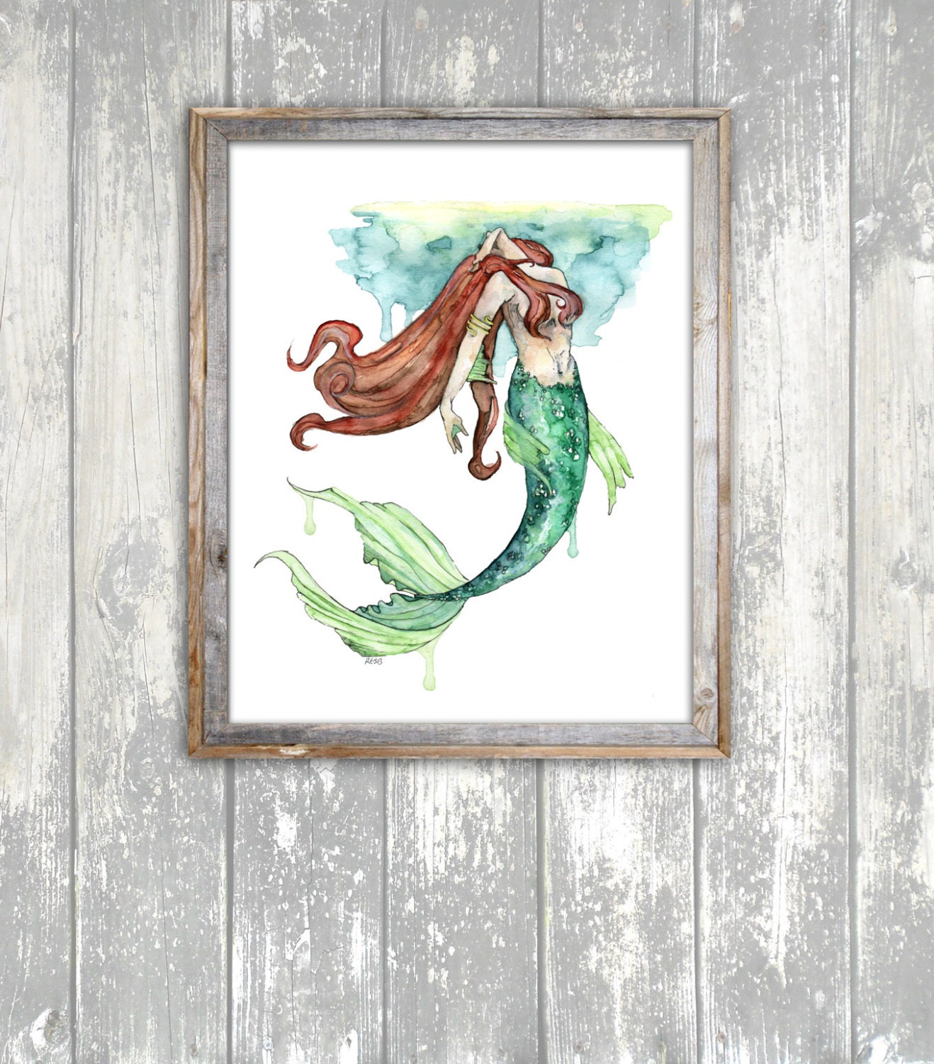 Mermaid theme Hand decorated Pen – Raminta ART