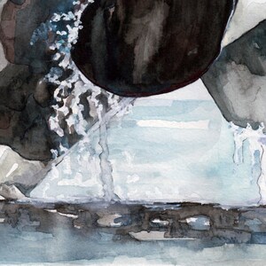Orca Painting Print from Original Watercolor Painting, Icy Waters, Beach Decor, Whale Art, Orca Art, Whale Print image 2