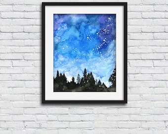 絵画　夜空　ひまり 水彩原画】夜空 F2 190×240mm - mf-artworks - BOOTH