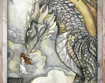 浮世絵風アート 女性とドラゴン Girl And Dragon - The Design Inspiration