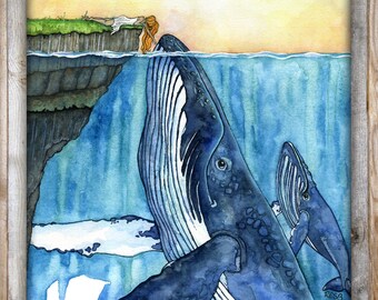 クジラ　whale クジラアート  海景　海の絵 seaart seapaint 代引き不可】 whale クジラ つけ足し seapaint seaart 海の絵