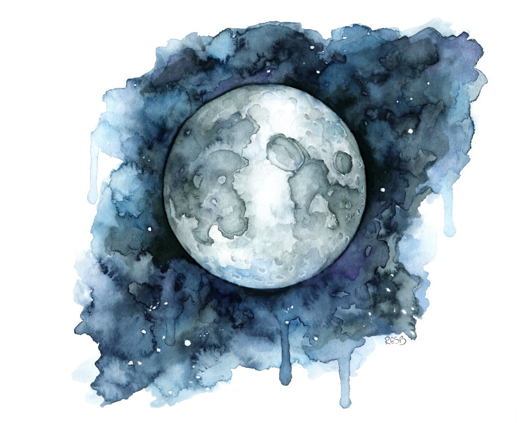 Realistic Moon Painting