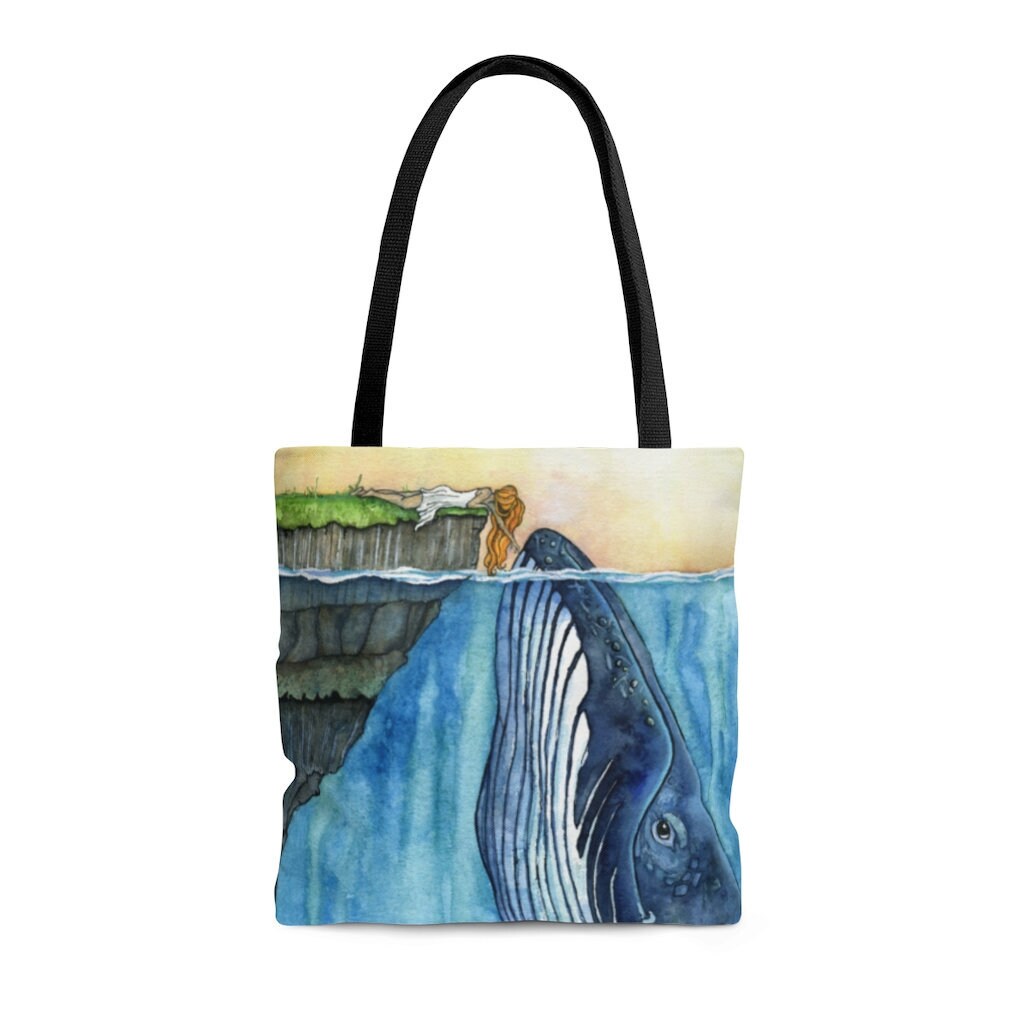 Fantasy Whale Double Side Print Black Tote Bag Purse Handbag for Women Girls Fantasy Whale Double Side Print Black Tote Bag Purse Handbag for Women Girls