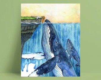 絵画　クジラ 光を灯すクジラ 絵画 Ten.UchuArt 通販 15449091｜Creema(クリーマ)