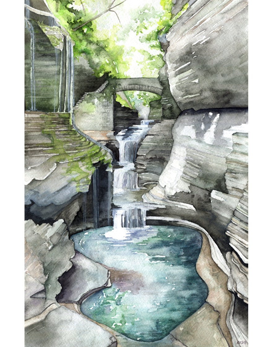 6 Pack Paint by Numbers Kits for Adults,Landscape Waterfall Easy