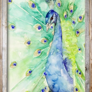 Discounted Original Peacock Painting, Painting titled, &quot;Iridescent&quot;, Bird, Peacock Feathers