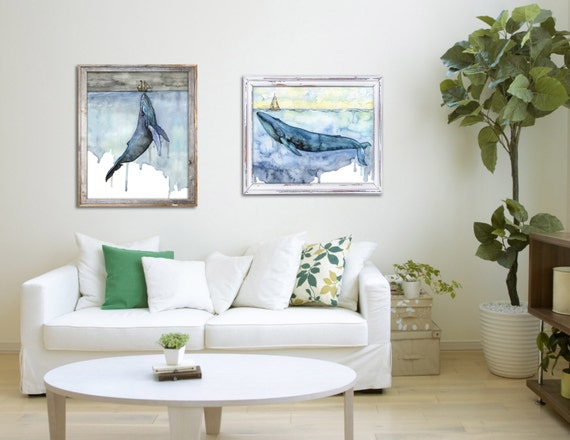 XLARGE Watercolor Whale Painting Sizes 16x20 and Up, fathoms Below, Whale  Nursery, Whale Art, Whale Print, Humpback Whale, Beach Decor 