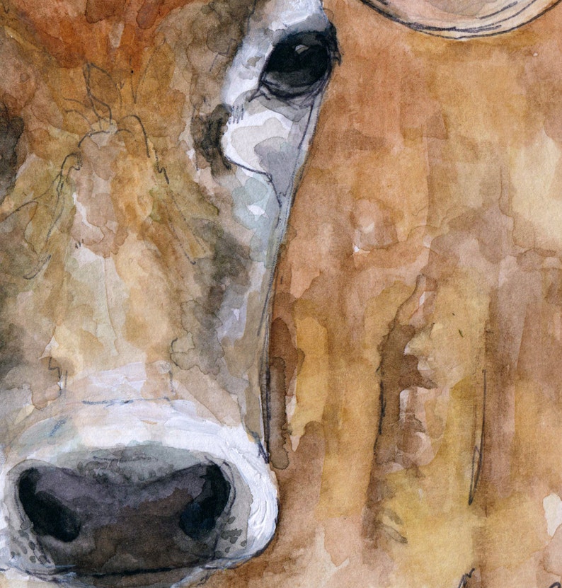 Cow Painting Print from the Original Watercolor Painting, Dolly, Cow Art, Cow Painting image 2