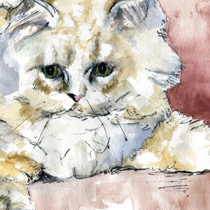 Kitten Painting Print from Original Watercolor Painting, The Colorful Cat, Pet Decor, Watercolor Cat, Cat Print image 2