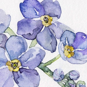 Forget Me Not Painting Print from my Original Watercolor Painting, Forget Me Nots, Garden Decor, Blue Flower, Watercolor Flower image 2