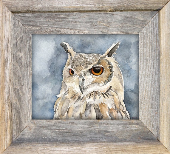 アメリカワシミミズクの絵画 - オリジナルの水彩画からの印刷