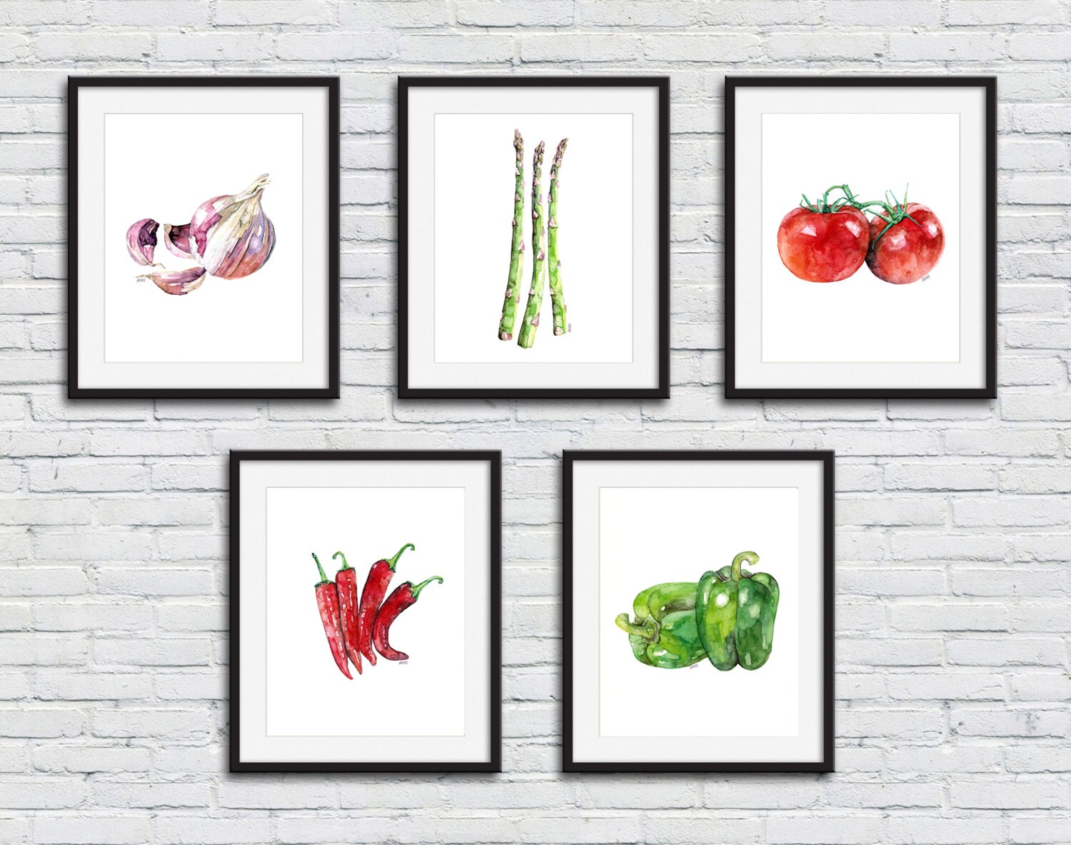 ベルペッパーの絵画 - オリジナルの水彩画からのプリント、「ベル