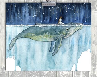 ピースフルクジラさんのイラスト原画◎ ピースフルクジラさんのイラスト原画◎