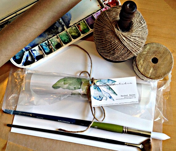 バナナの木の絵画 - オリジナルの水彩画からのプリント、「バナナの木