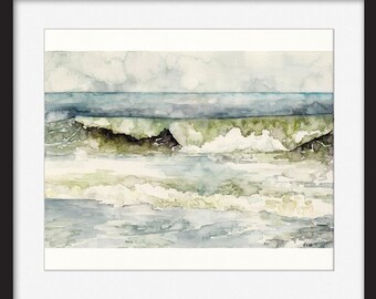 Discounted Original Ocean Wave Painting,  Painting titled, "High Tide", Beach Decor, Ocean Art