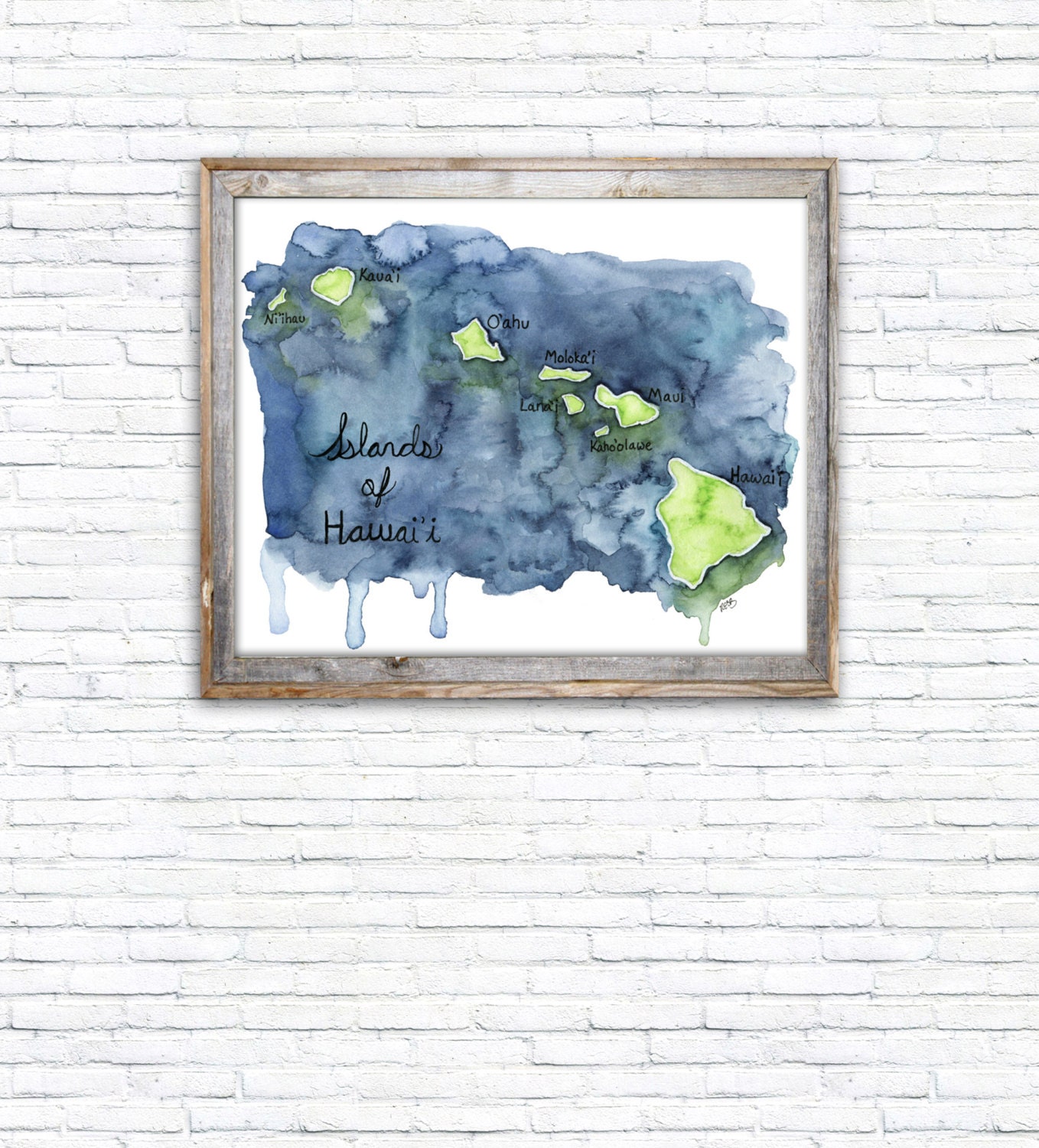 Acuarela Hawaiian Islands Print - Pintura titulada, \, image size:1358x1500